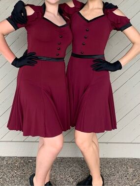 Burgundy dance costumes